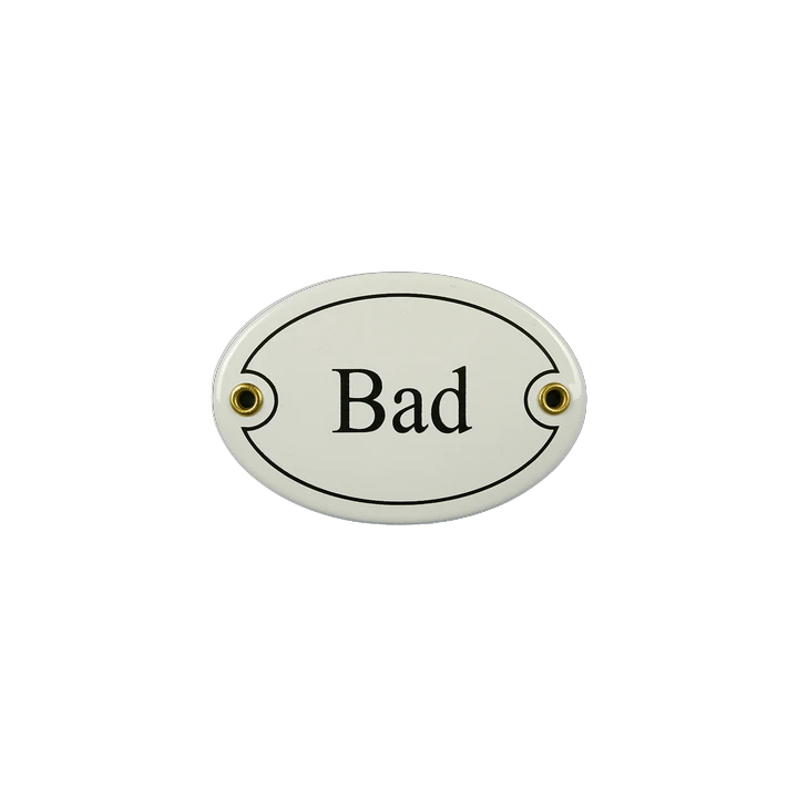 Emaille Schild Türschild Bad 