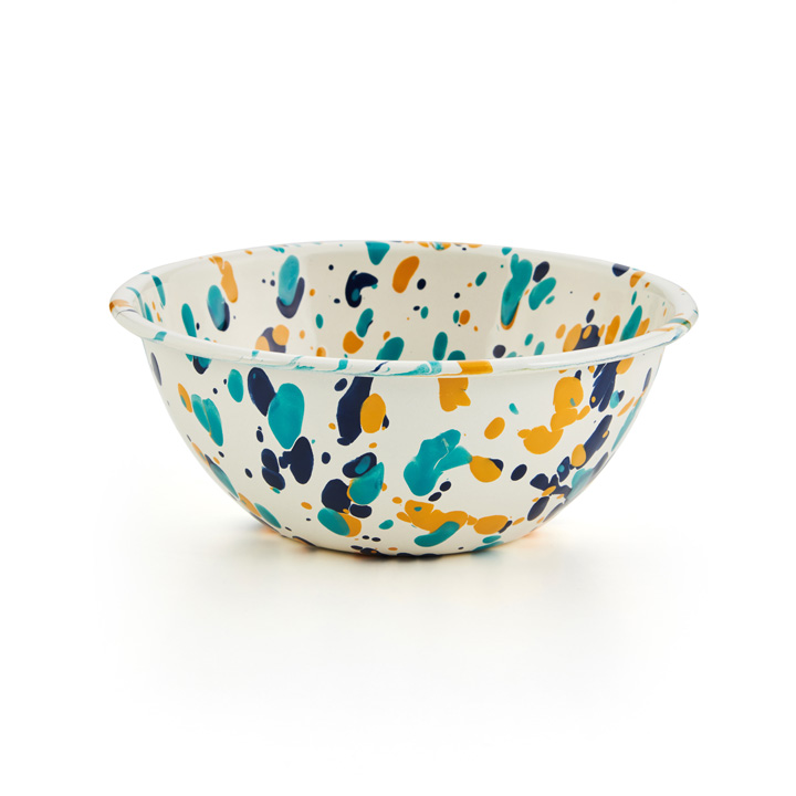 Crow Canyon Salatschüssel Emaille Schüssel 22cm  Marmor Bermuda Buttercup