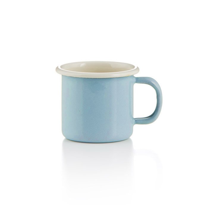 Emaille becher tasse 6cm hellblau