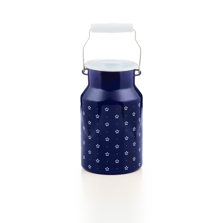 Emaille riess Milchkanne Blümchenblau 2 Liter