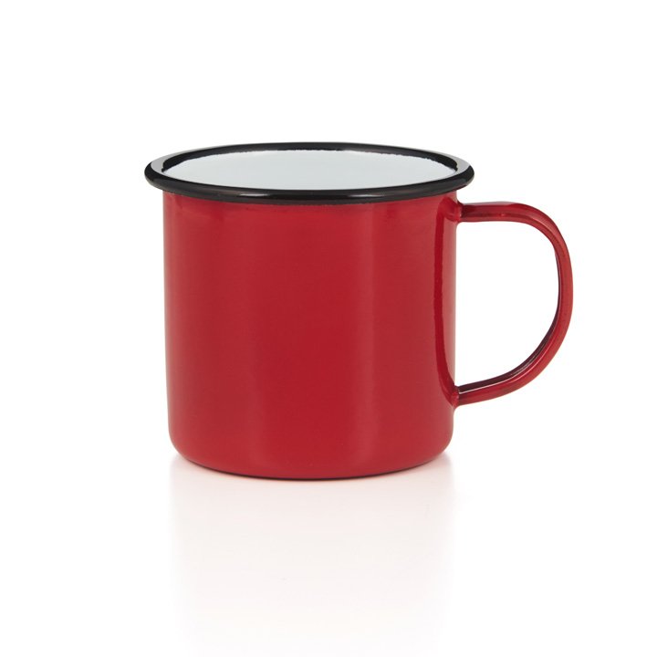 Emaille Tasse Bescher 400ml rot