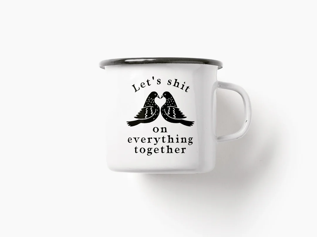 Emaille Emaille Tasse Shit 300 ml