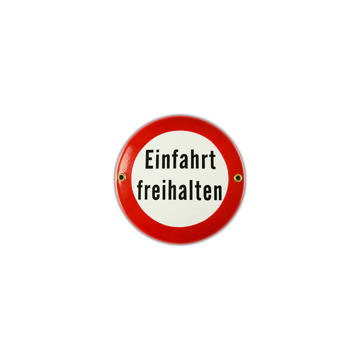 Emaille Schild Türschild "Einfahrt freihalten" Emailschild