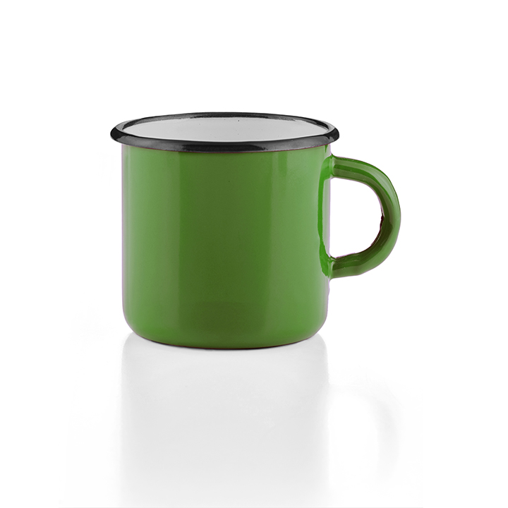 Emaille Tasse Becher grün Emaiilebecher