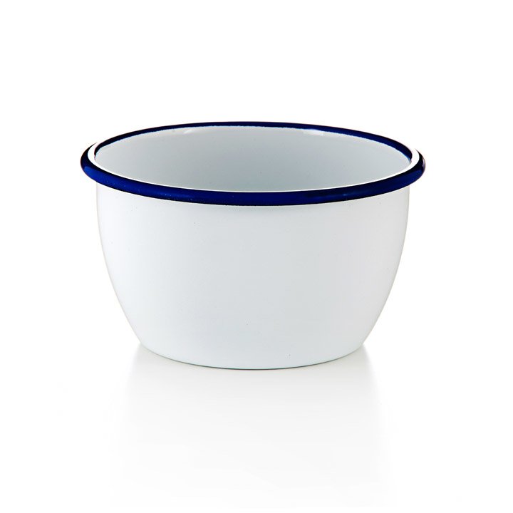 Emaille Schale Schüssel hoch weiss 18cm