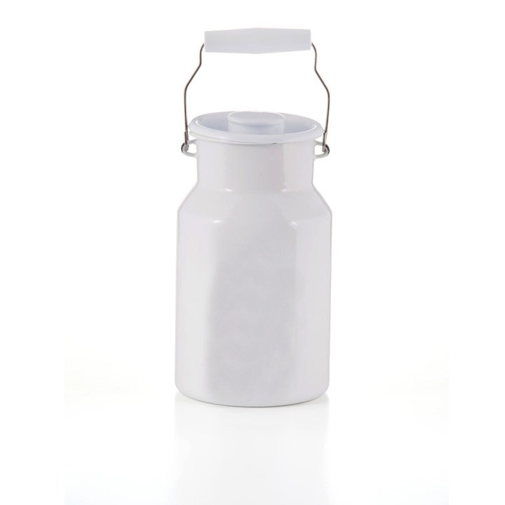 Emaille riess Milchkanne weiß 2 Liter