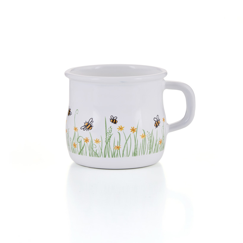Emaille Riess Tasse Becher Tasse 3/8 Liter Biene