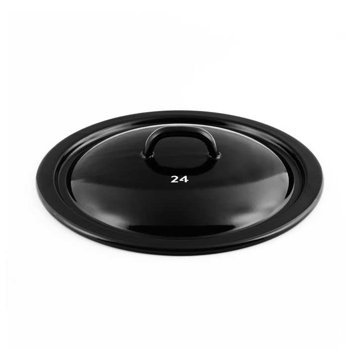Riess Emaille Deckel schwarz 24cm Riesen & Zwerge