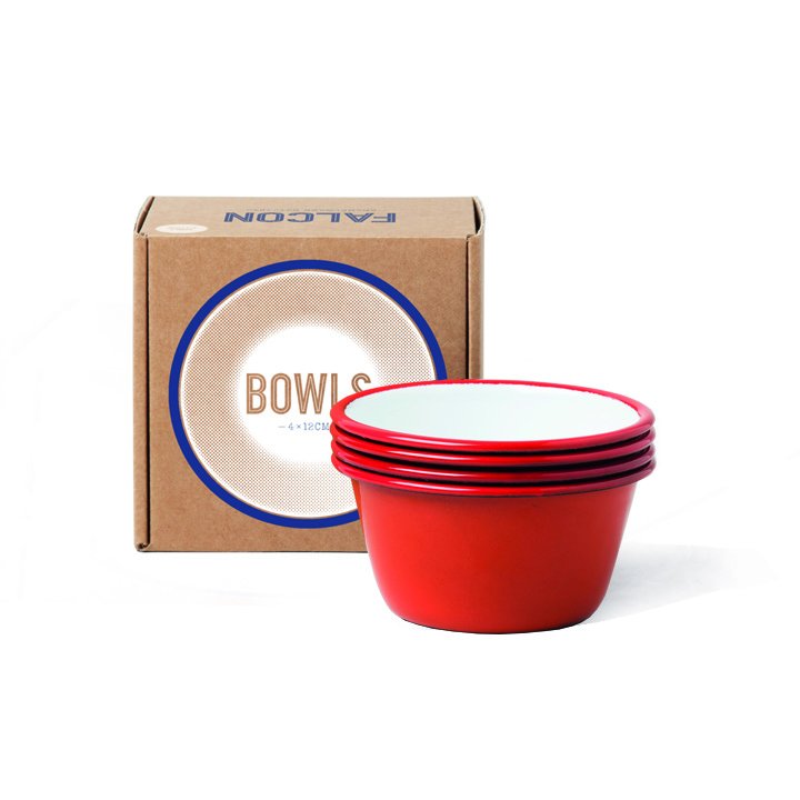 Falcon Emaille Schüssel Set rot Bowl 12cm 