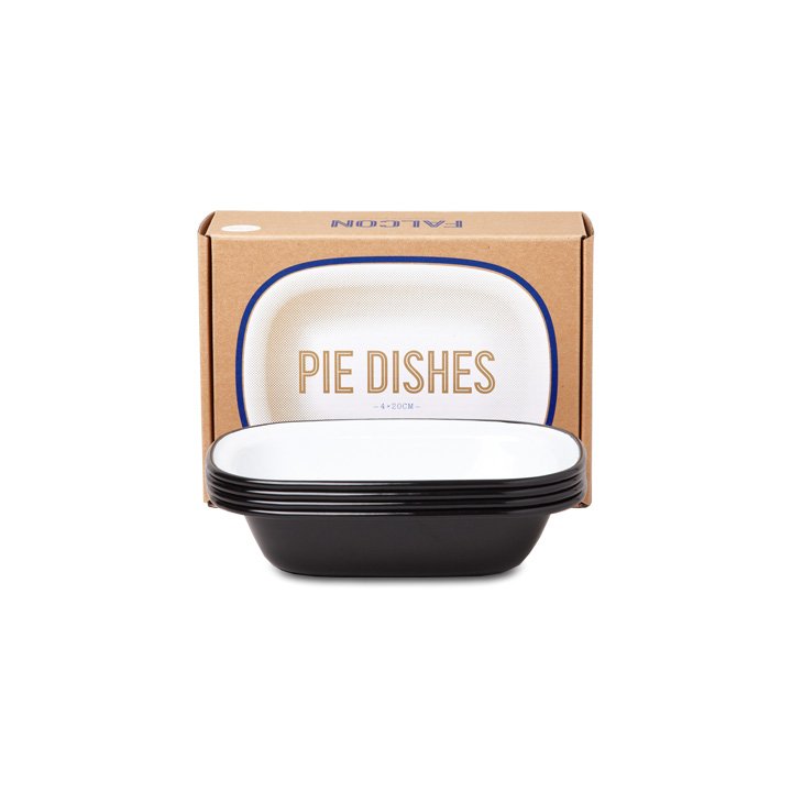 Falcon Emaille Pie Dish Ofenschalen Set schwarz