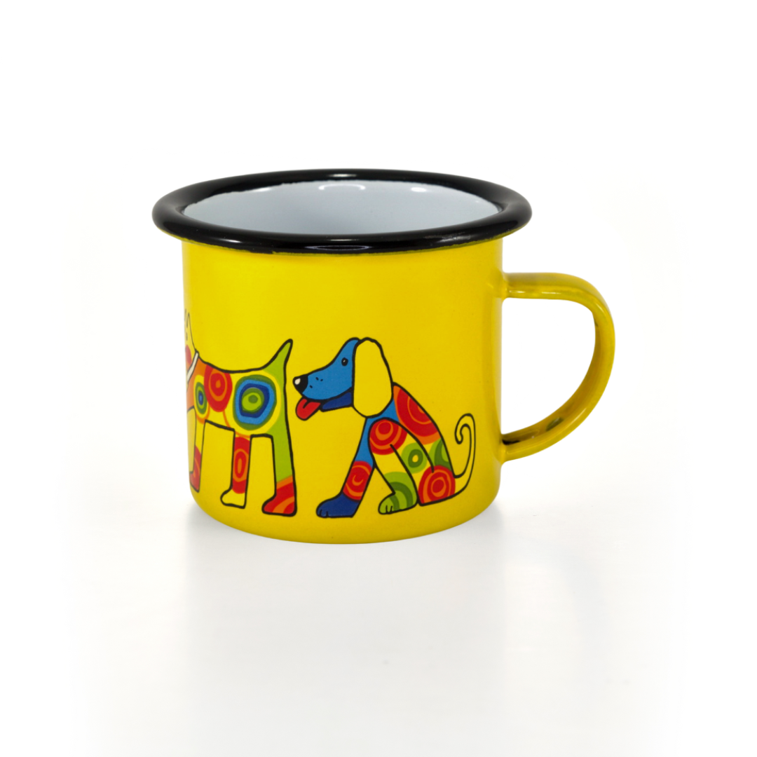 Kindertasse gelb 350ml Hund