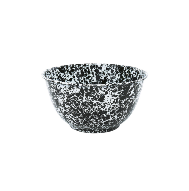 Emaille Schüssel 27cm Marmor schwarz/weiß