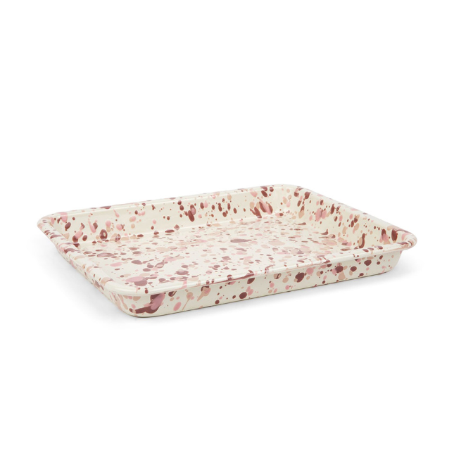 Emaille Tablett Marmor Desert Rose 29x23cm