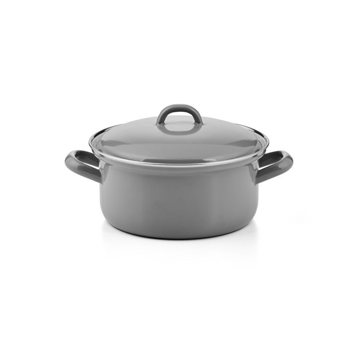 Riess Emaille Kasserolle grau Pure Grey 