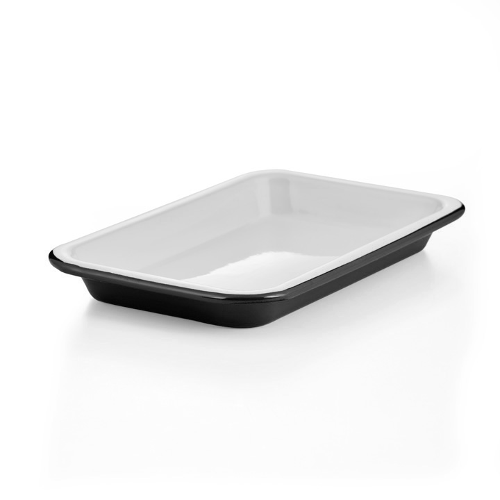 Falcon Emaille mini Tablett schwarz Small tray coal black