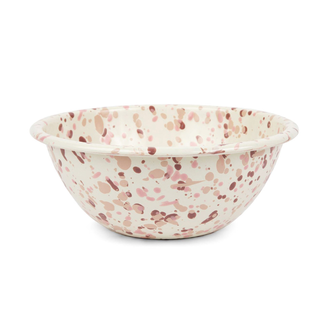 Emaille Schüssel 22cm Marmor Desert Rose