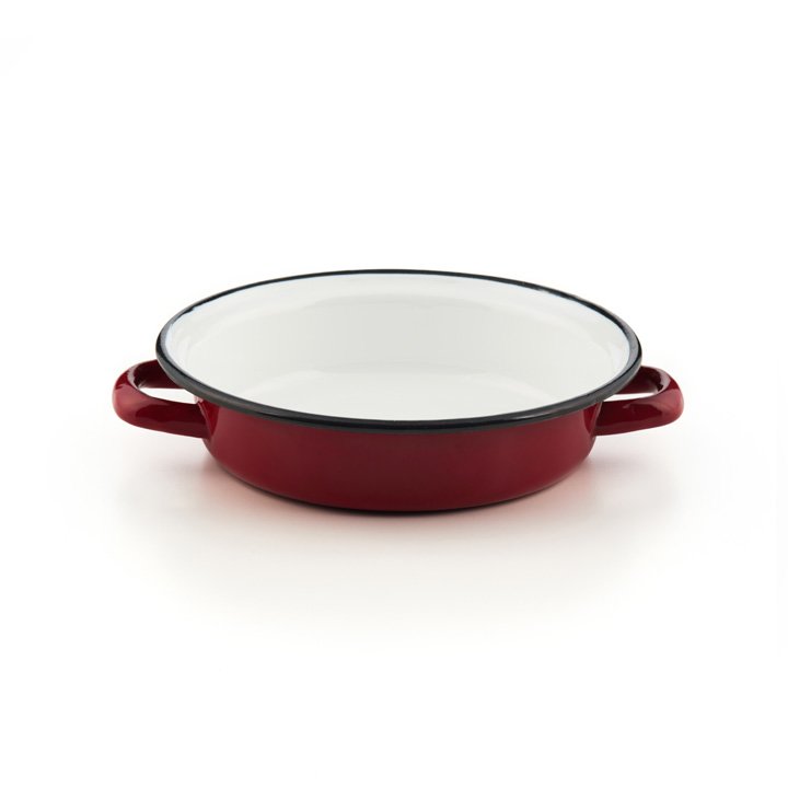 Emaille Eierpfanne Servierpfanne rot