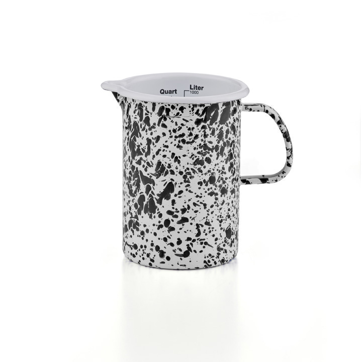 Emaille Litermaß Messbecher Crow Canyon Marmor 1 Liter