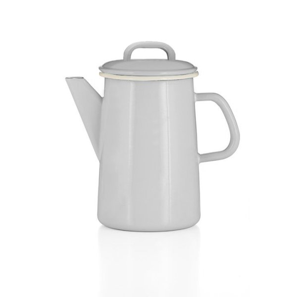 Emaille Kaffeekanne 1,6 Liter grau