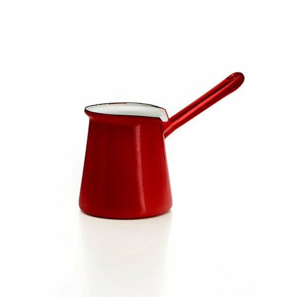 Emaille Kännchen mit Stiel rot Turkish Coffee Pot